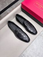 BALMAIN Black calfskin Leather Shoes-BALMAIN Man Business Leather Shoes